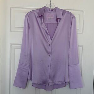 Chic Lavender Satin Shirt